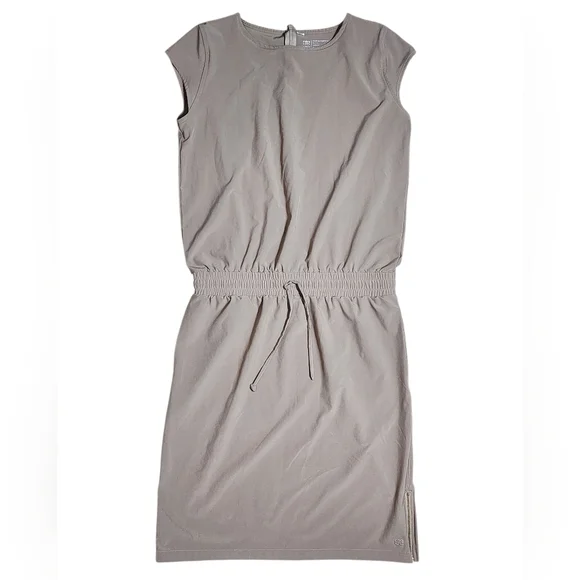 Albion Fit Going Places Midi Dress Tan Size Medium - Picture 2 of 12